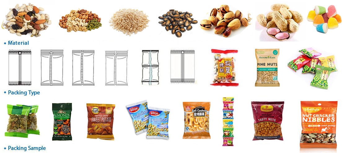 Semi-Automatic Packing Machine With Chain-type Batchers for Nuts, Peanut, Beans etc