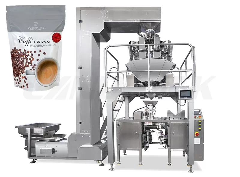 Coffee Bean Mini Doypack Packaging Machine With Multihead Weigher