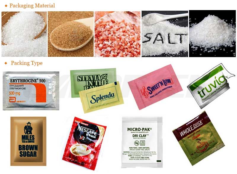 High speed multi track sugar/ salt small sachet packing machine