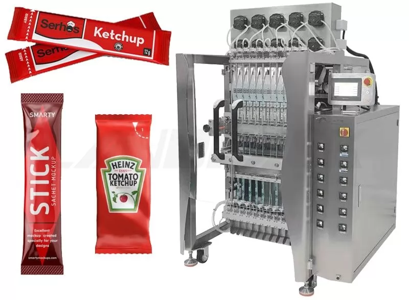 Automatic Multilane Liquid Stick Packing Machine For Sauce Ketchup Paste Jam etc