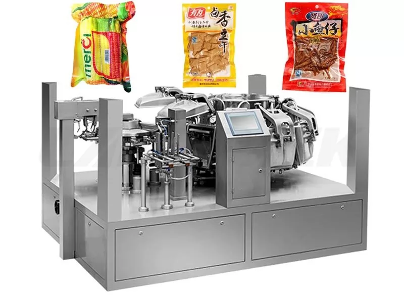 High Speed Big Pouch Vacuum Food Rotary Packing Machine