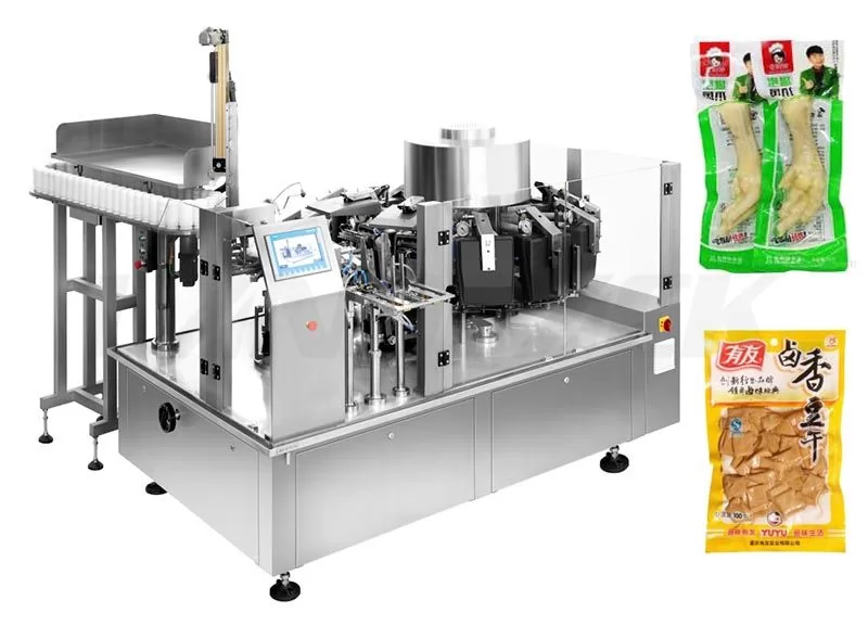 High Speed Vacuum Food Premade Pouch Packing Machine