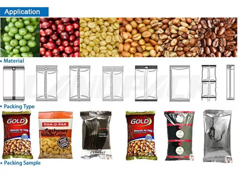 Full Automatic Coffee Bean Packaing Machine with Measuring Cups Equipment