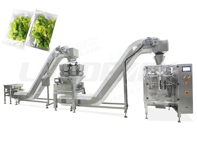 Automatic Vegetable Salad Lettuce Packaging Machine with Multi Head Weigher