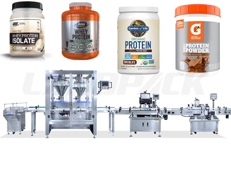 High Speed Protein Powder Bottle Filling Packing Machine Lines