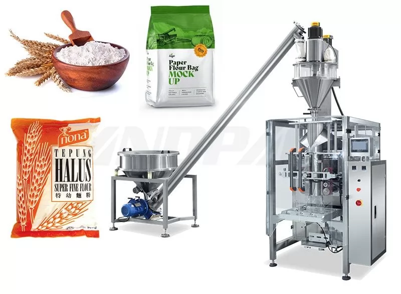 Automatic Flour Pouch Packing Machine With Screw Auger Conveyor/ Auger Metering