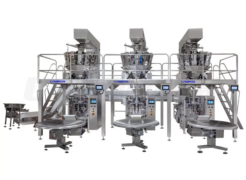 Full Automatic Vertical Form Fill Seal Weighing Packing System For Large Yield
