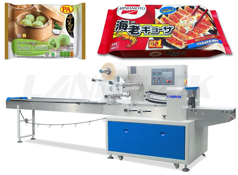 Automatic Frozen Food Horizontal Flow Wrap Machine With Tray