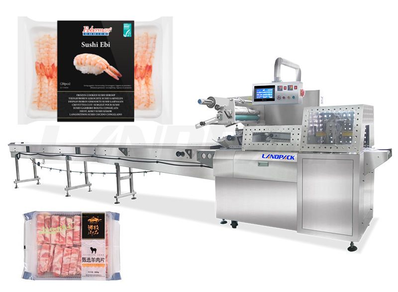 Automatic Flow Wrapping Machine For Frozen Meat/ Fish/ Seafood