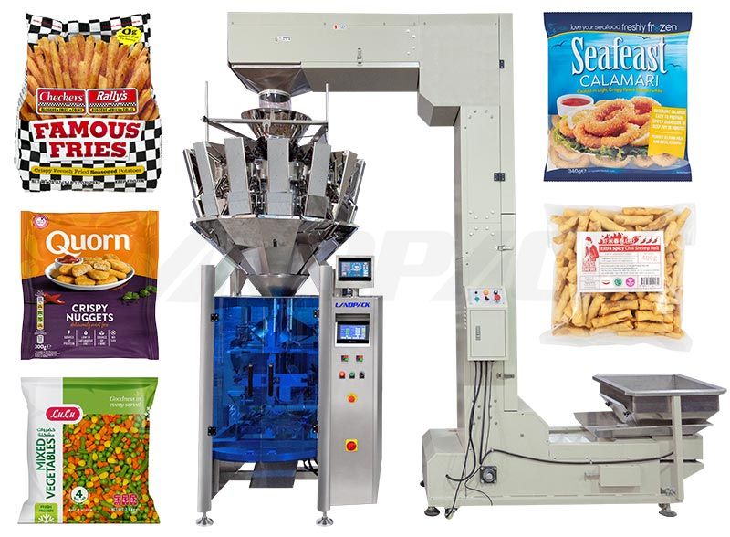 All-In-One Weighing And Packing Machine For Frozen Shrimp/ Frozen Fish/ Frozen Seafood Etc
