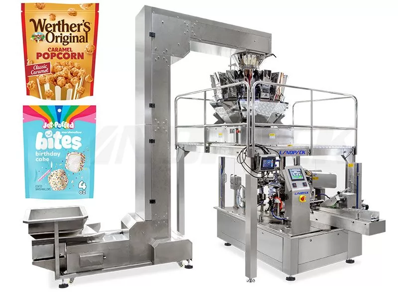 Automatic Popcorn Premade Pouch Packing Machine With Multihead Weigher