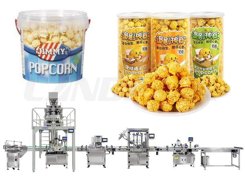 High Accuracy Popcorn Weighing Filling Sealing Labeling Line