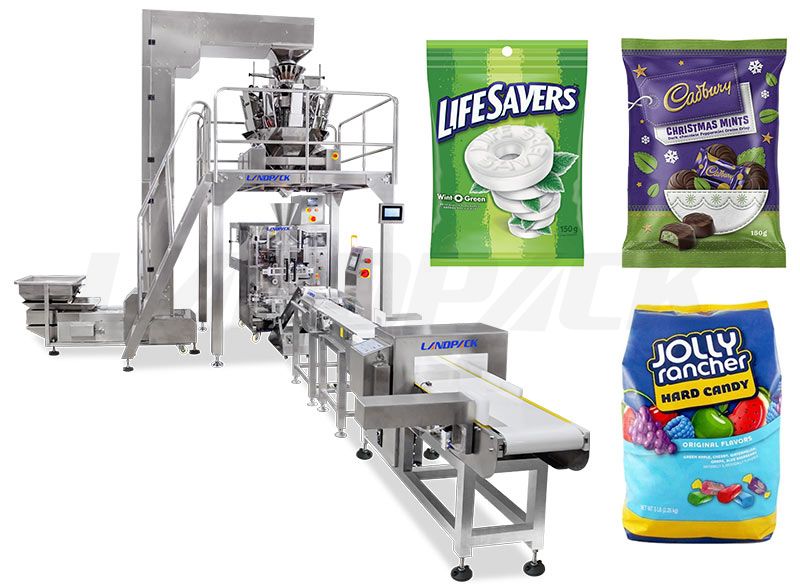 Automatic Candy Weighing And Packing Machine With Metal Detector