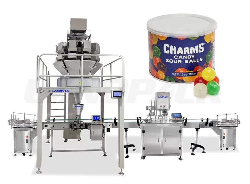 Automatic Candy Weighing And Filling Machine With Can Sealing