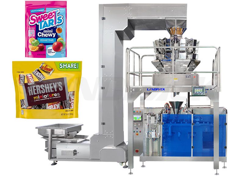Candy Horizontal Form Fill Seal Machine With Multihead Weigher