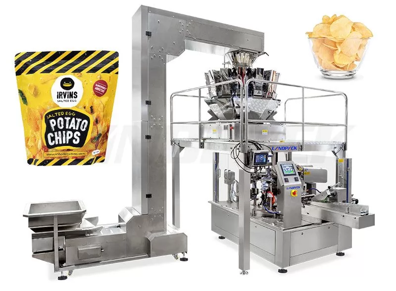 Chips/ Popcorn/ Snacks Rotary Packing Machine For Premade Pouch