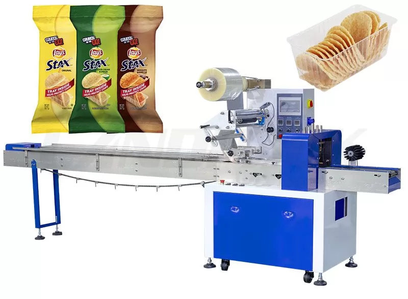 Automatic (Up Paper) Flow Pack Machine For Potato Chips/ Crisps Packaging