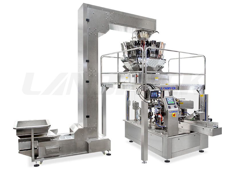 Automatic Grain Rotary Pouch Packaging Machine With Multihead Weigher