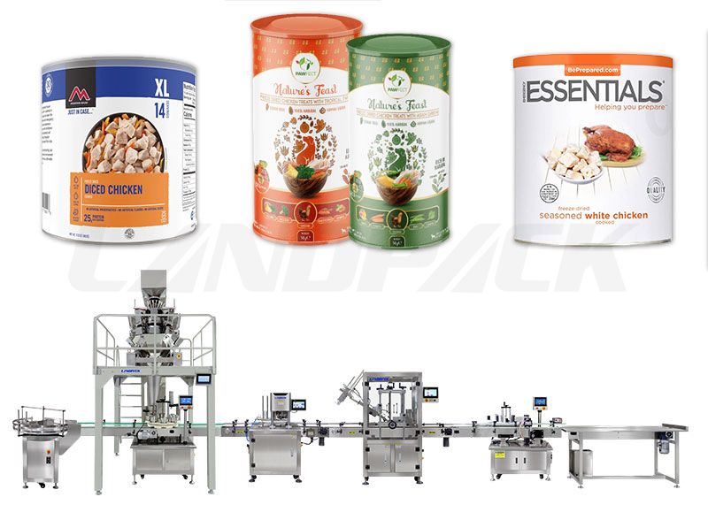 High Accuracy Pet Food Weighing Filling Sealing And Labeling Line