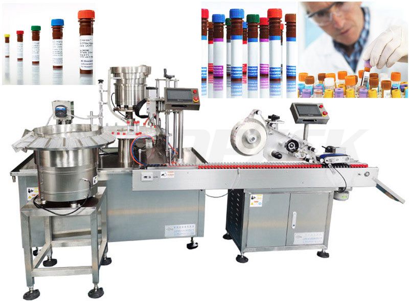 Automatic IVD Reagent Liquid Tube Filling Capping And Labeling Machine