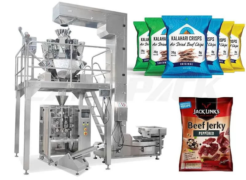 Full Automatic Beef Jerky/ Biltong Multihead Weigher Packing Machine