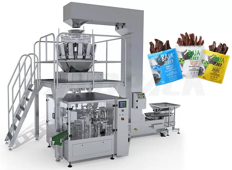 Fully Automatic Beef Jerky Multihead Weigher Rotary Packing Machine