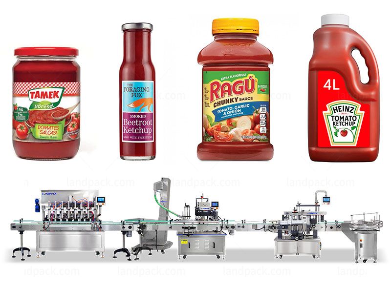 Automatic 8 Heads Pistons Bottle Filling And Capping Machine Project For Ketchup