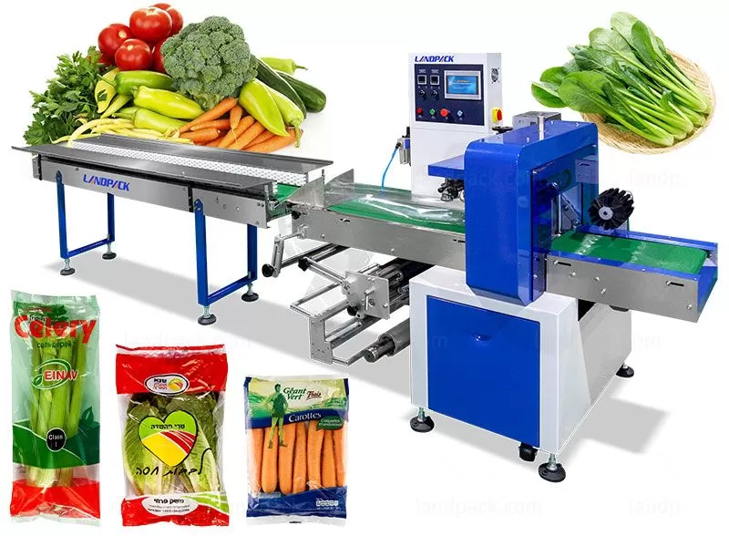 Automatic Horizontal Vegetable Lettuce Flow Packing Machine