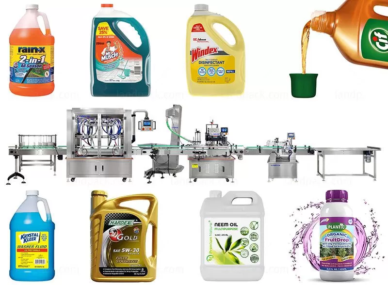 Automatic Liquid Soap Liquid Detergent Bottles Filling Machine Production Line