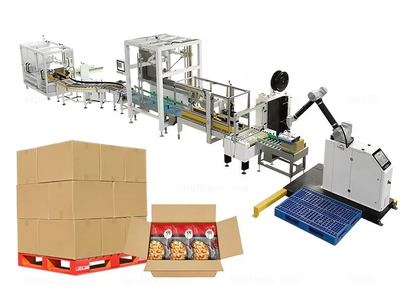 Fully Automatic Case Carton Packing Delta Robot Palletizer Packing System