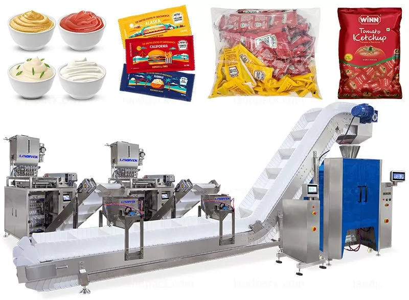 Multilane Liquid Sachet Counting Into Bag Complete Packaging Line Packing System