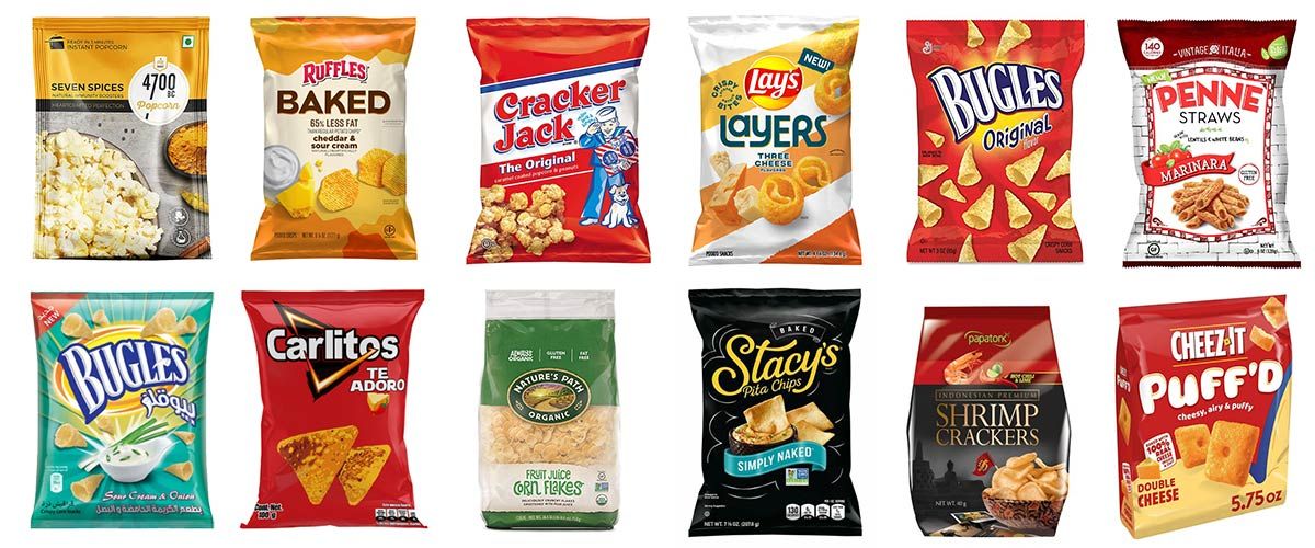 Chips/ Crisps/ Popcorn/ Granular/ Strip and Flake Pouch Packing Machine