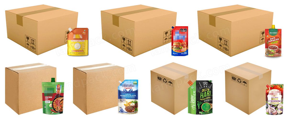 Automatic Delta Robot Spout Pouch Case Packing System With Robotic Palletizer Automatic Delta Robot Spout Pouch Case Packing System With Robotic Palletizer