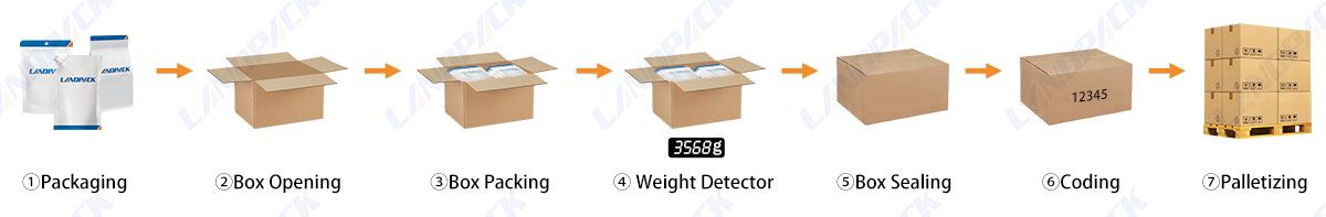 Automatic Delta Robot Spout Pouch Case Packing System With Robotic Palletizer Automatic Delta Robot Spout Pouch Case Packing System With Robotic Palletizer