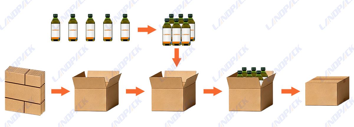 Dropping Typ Automatic Packing Line Case Packer Packaging System For Bottle Can Jar Dropping Typ Automatic Packing Line Case Packer Packaging System For Bottle Can Jar